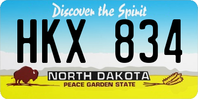 ND license plate HKX834