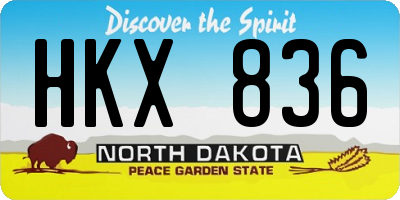 ND license plate HKX836