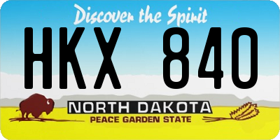 ND license plate HKX840