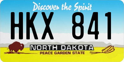 ND license plate HKX841