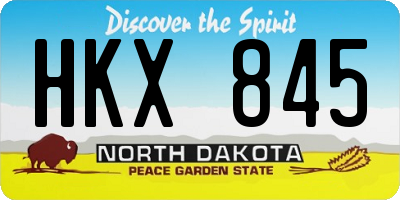 ND license plate HKX845