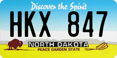 ND license plate HKX847