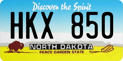 ND license plate HKX850