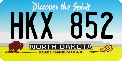 ND license plate HKX852