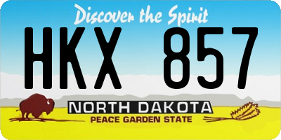 ND license plate HKX857