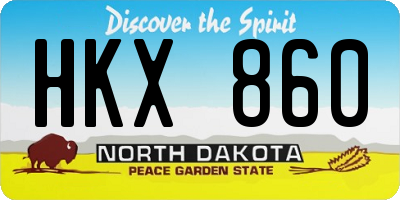 ND license plate HKX860