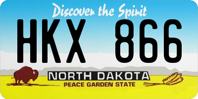 ND license plate HKX866