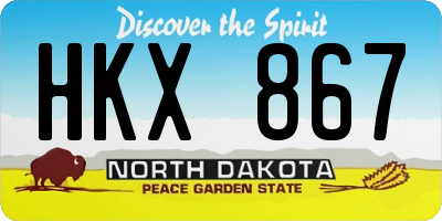 ND license plate HKX867