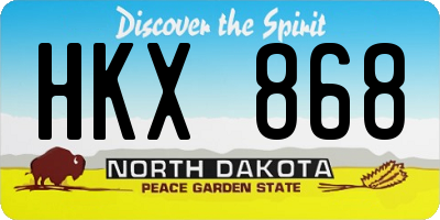 ND license plate HKX868