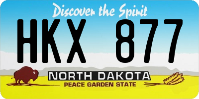 ND license plate HKX877