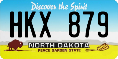 ND license plate HKX879