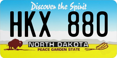 ND license plate HKX880