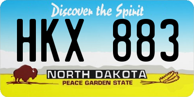 ND license plate HKX883