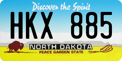 ND license plate HKX885