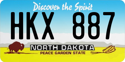 ND license plate HKX887