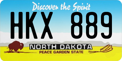 ND license plate HKX889