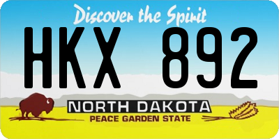 ND license plate HKX892