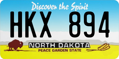 ND license plate HKX894
