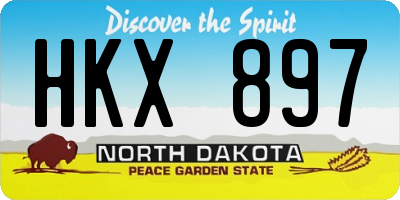 ND license plate HKX897