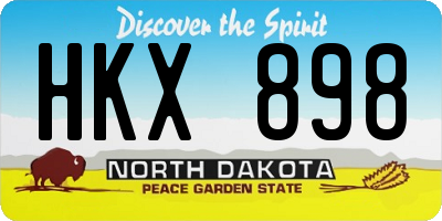 ND license plate HKX898