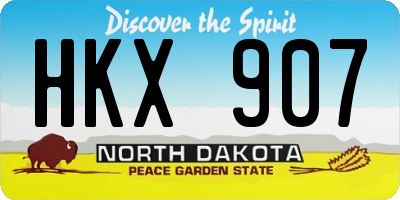 ND license plate HKX907