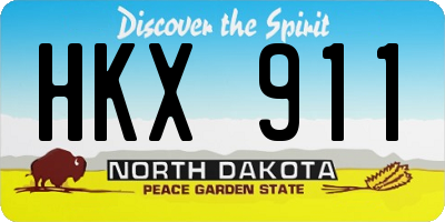 ND license plate HKX911