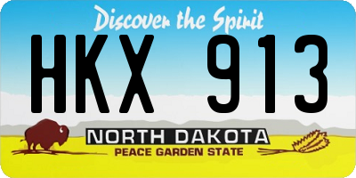 ND license plate HKX913