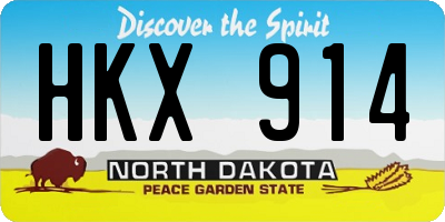 ND license plate HKX914