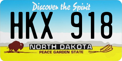 ND license plate HKX918