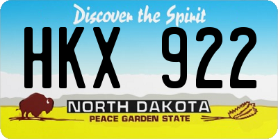 ND license plate HKX922