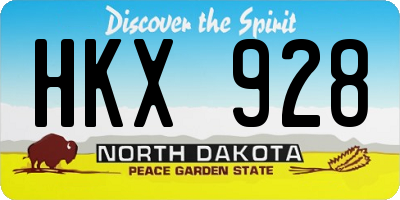 ND license plate HKX928