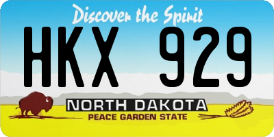 ND license plate HKX929