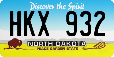 ND license plate HKX932