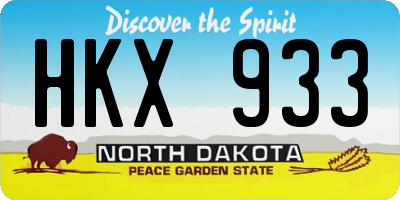 ND license plate HKX933