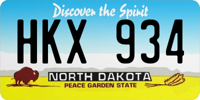 ND license plate HKX934