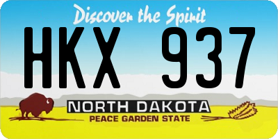 ND license plate HKX937