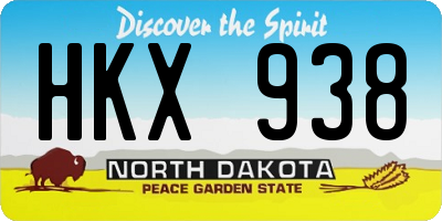 ND license plate HKX938