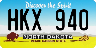 ND license plate HKX940