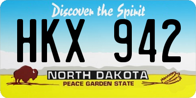 ND license plate HKX942