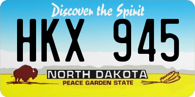 ND license plate HKX945