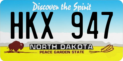 ND license plate HKX947