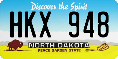 ND license plate HKX948