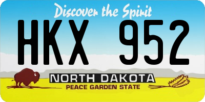 ND license plate HKX952