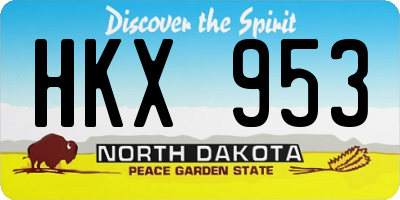 ND license plate HKX953