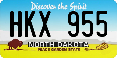 ND license plate HKX955