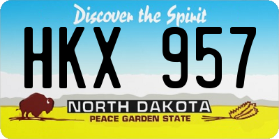 ND license plate HKX957