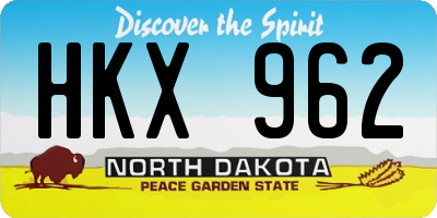 ND license plate HKX962