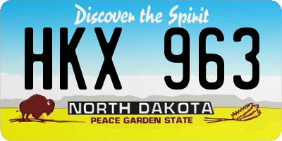 ND license plate HKX963