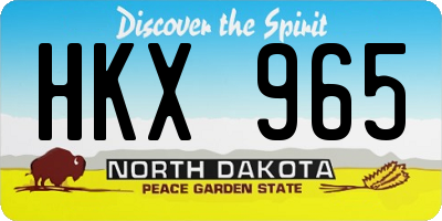 ND license plate HKX965