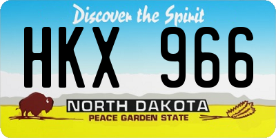 ND license plate HKX966